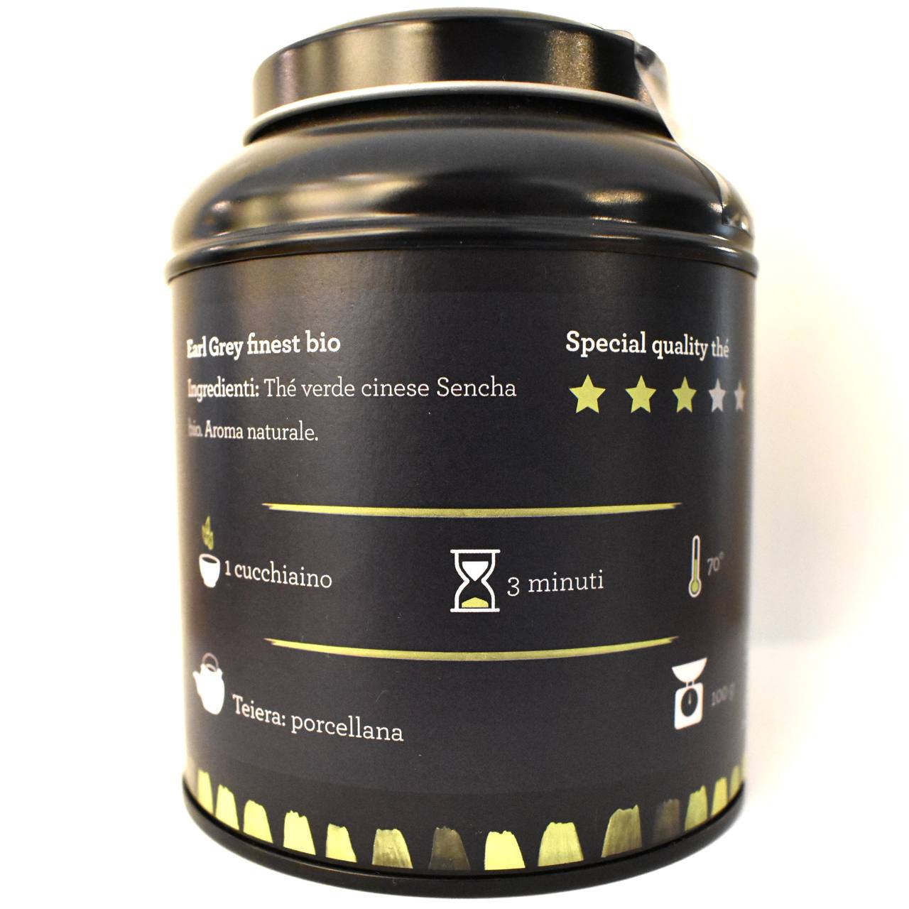 Tè Verde Cinese Earl Grey Finest Bio Barattolo 100g